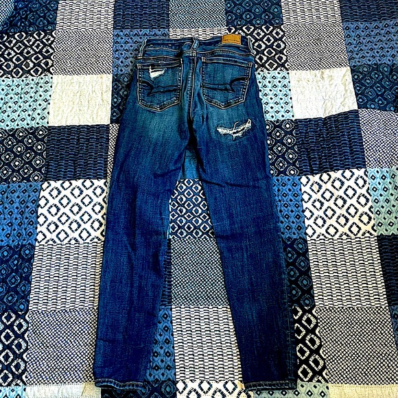 Dark Blue American Eagle Outfitters Ripped Jeans - Picture 3 of 3